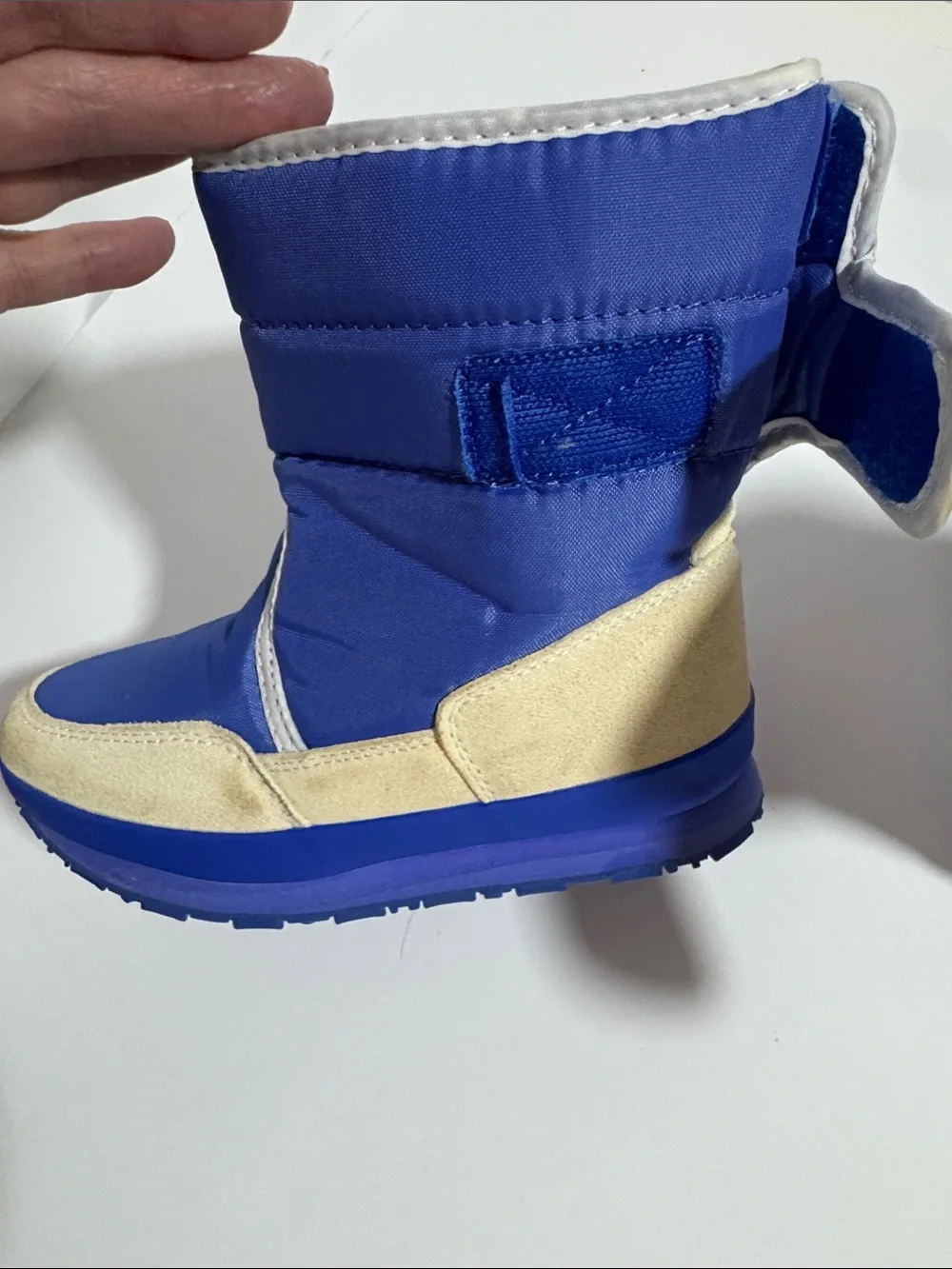 Rubber Duck Snowjogger Kids Blue Winter Boots Faux Fur Lined Size 1